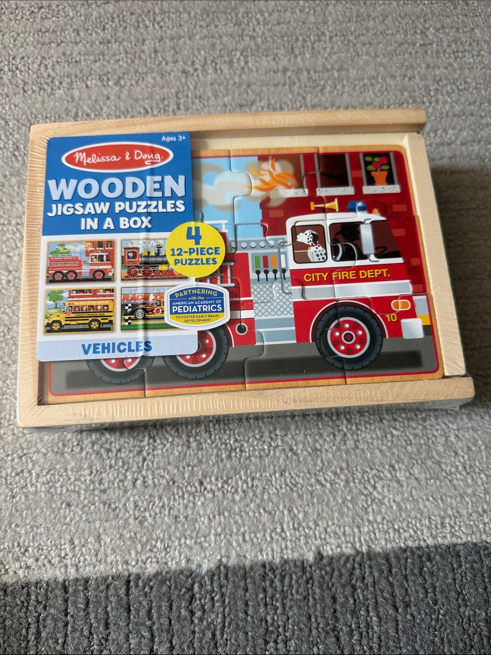 Melissa & Doug Red Fire Truck Wooden Jigsaw Puzzle Box- unopened